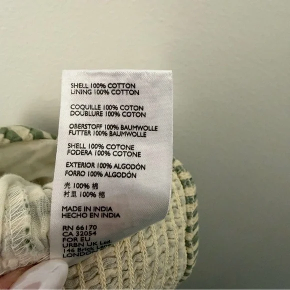 Urban Outfitters Deja Cinched Cami Striped Crop Top Green & White - Picture 5 of 5